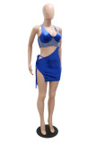 Yellow Sexy Patchwork Hot Drilling Bandage Hollowed Out Backless Spaghetti Strap Sleeveless Dress