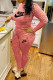 Tangerine Red Fashion Casual Striped Print Patchwork O Neck Long Sleeve Two Pieces