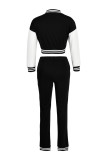 Red Fashion Casual Patchwork Letter Long Sleeve Two Pieces