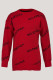 Red Fashion Casual Letter Patchwork O Neck Tops