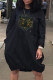 Black Fashion Casual Print Basic O Neck Long Sleeve Dresses