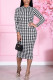 White Casual Print Patchwork O Neck A Line Dresses
