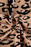 Brown Sexy Print Patchwork Strapless Regular Jumpsuits