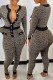 Multicolor Fashion Casual Print Patchwork V Neck Skinny Jumpsuits