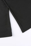 Black Sexy Solid Patchwork See-through Regular High Waist Pencil Patchwork Bottoms