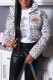 White Fashion Casual Print Letter Mandarin Collar Outerwear