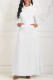 White Fashion Casual Solid Basic Turtleneck Long Sleeve Dresses