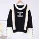 Black Fashion Celebrities Patchwork Hollowed Out O Neck Tops
