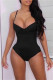 Black Fashion Sexy Solid Backless Spaghetti Strap Skinny Romper