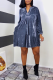 Light Blue Casual Solid Patchwork V Neck Cake Skirt Dresses