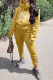 Apricot Fashion Casual Geometric Letter Hooded Collar Long Sleeve Two Pieces