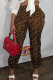 Brown Fashion Street Print Patchwork Loose Pencil Bottoms