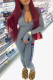 Grey Fashion Casual Letter Patchwork Jumpsuits