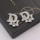 White Fashion Simplicity Letter Hot Drill Earrings