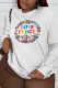 White Fashion Work Print Patchwork O Neck Tops