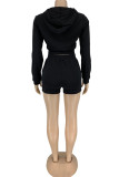 Pink Fashion Casual Solid Patchwork Hooded Collar Long Sleeve Two Pieces