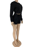 Pink Fashion Casual Solid Patchwork Hooded Collar Long Sleeve Two Pieces