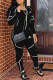 Black Fashion Casual Print Patchwork Long Sleeve Two Pieces