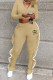 Khaki Fashion Simplicity Letter Stringy Selvedge Long Sleeve Two Pieces
