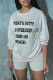 White Fashion Casual Letter Print Basic O Neck Short Sleeve Two Pieces