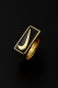 Black Fashion Simplicity Geometric Patchwork Rings