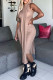 Khaki Fashion Sexy Solid Basic Hooded Collar Sleeveless Two Pieces