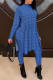 Blue Black Casual Print Patchwork O Neck Long Sleeve Two Pieces