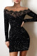 Black Sexy Solid Patchwork Off the Shoulder One Step Skirt Dresses