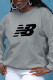 Grey Fashion Sportswear Print Patchwork O Neck Tops