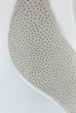White Sexy Solid Patchwork See-through Hot Drill O Neck Straight Dresses
