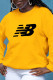 Yellow Fashion Sportswear Print Patchwork O Neck Tops