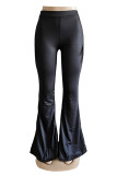 Yellow Fashion Casual Print Basic Regular High Waist Speaker Positioning Trousers