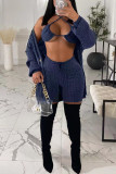 Red Fashion Sexy Solid Basic Long Sleeve Three-piece Set