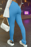 Orange Fashion Casual Solid Slit Skinny High Waist Pencil Trousers