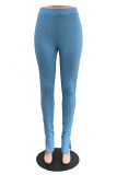 Orange Fashion Casual Solid Slit Skinny High Waist Pencil Trousers