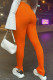 Orange Fashion Casual Solid Slit Skinny High Waist Pencil Trousers
