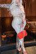 Apricot Fashion Casual Print Basic Half A Turtleneck Skinny Jumpsuits