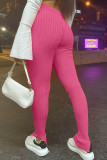 Orange Fashion Casual Solid Slit Skinny High Waist Pencil Trousers