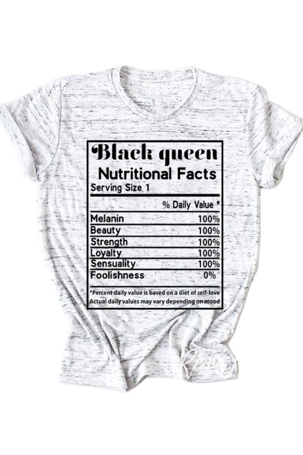 Grey White Black Blue Pink Yellow O Neck Short Sleeve Letter Print Tops