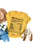 White Black Blue Pink Yellow O Neck Short Sleeve Letter Print Tops