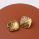 Gold Fashion Simplicity Letter Patchwork Hot Drill Earrings