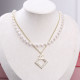 Gold Fashion Simplicity Patchwork Chains Pearl Necklaces