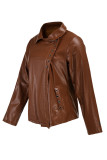 Yellow Fashion Casual Solid Patchwork Turndown Collar Outerwear