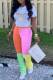 Orange Casual Print Patchwork O Neck Short Sleeve Two Pieces