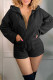 Black Fashion Casual Solid Basic Hooded Collar Regular Long Sleeve Romper