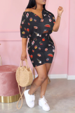 White Casual Print Solid Patchwork V Neck Half Sleeve Two Pieces