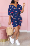 White Casual Print Solid Patchwork V Neck Half Sleeve Two Pieces