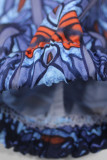 Blue Casual Print Patchwork Zipper Regular Jumpsuits