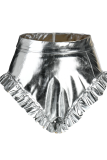 Pink Sexy Solid Flounce Skinny Mid Waist Type A Solid Color Bottoms