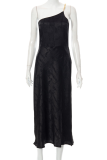 White Sexy Animal Print Chains Backless Halter Waist Skirt Dresses